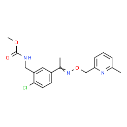 ChemSpider 2D Image | Methyl (2-chloro-5-{N-[(6-methyl-2-pyridinyl)methoxy]ethanimidoyl}benzyl)carbamate | C18H20ClN3O3