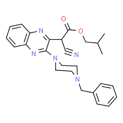 ChemSpider 2D Image | Isobutyl [3-(4-benzyl-1-piperazinyl)-2-quinoxalinyl](cyano)acetate | C26H29N5O2