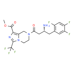 ChemSpider 2D Image | Methyl 7-[(3R)-3-amino-4-(2,4,5-trifluorophenyl)butanoyl]-3-(trifluoromethyl)-5,6,7,8-tetrahydroimidazo[1,5-a]pyrazine-1-carboxylate | C19H18F6N4O3