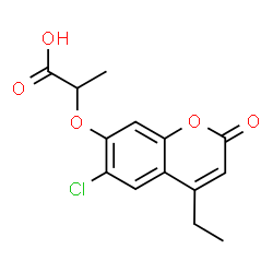 ChemSpider 2D Image | 2-[(6-chloro-4-ethyl-2-oxochromen-7-yl)oxy]propanoic acid | C14H13ClO5