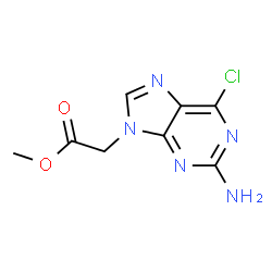 ChemSpider 2D Image | Methyl 2-amino-6-chloro-9H-purine-9-acetate | C8H8ClN5O2