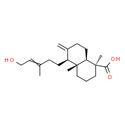 ChemSpider 2D Image | (1S,4aR,5S,8aR)-5-(5-Hydroxy-3-methyl-3-penten-1-yl)-1,4a-dimethyl-6-methylenedecahydro-1-naphthalenecarboxylic acid | C20H32O3