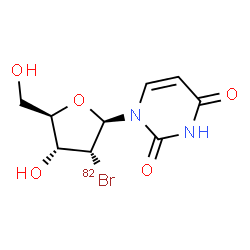 ChemSpider 2D Image | 2'-(~82~Br)Bromo-2'-deoxyuridine | C9H1182BrN2O5