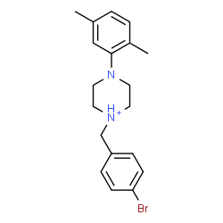 ChemSpider 2D Image | 1-(4-Bromobenzyl)-4-(2,5-dimethylphenyl)piperazin-1-ium | C19H24BrN2