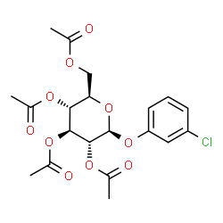 ChemSpider 2D Image | 3-Chlorophenyl 2,3,4,6-tetra-O-acetyl-beta-D-glucopyranoside | C20H23ClO10