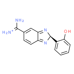 ChemSpider 2D Image | Amino[(2S)-2-(2-hydroxyphenyl)-2H-benzimidazol-5-yl]methaniminium | C14H13N4O