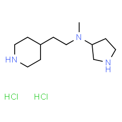 ChemSpider 2D Image | N-Methyl-N-[2-(4-piperidinyl)ethyl]-3-pyrrolidinamine dihydrochloride | C12H27Cl2N3