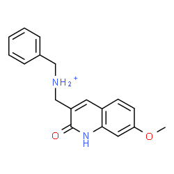 ChemSpider 2D Image | N-Benzyl(7-methoxy-2-oxo-1,2-dihydro-3-quinolinyl)methanaminium | C18H19N2O2