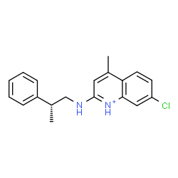 ChemSpider 2D Image | 7-Chloro-4-methyl-2-{[(2R)-2-phenylpropyl]amino}quinolinium | C19H20ClN2