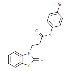 ChemSpider 2D Image | N-(4-Bromophenyl)-3-(2-oxo-1,3-benzothiazol-3(2H)-yl)propanamide | C16H13BrN2O2S