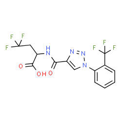 ChemSpider 2D Image | 4,4,4-Trifluoro-2-[({1-[2-(trifluoromethyl)phenyl]-1H-1,2,3-triazol-4-yl}carbonyl)amino]butanoic acid | C14H10F6N4O3