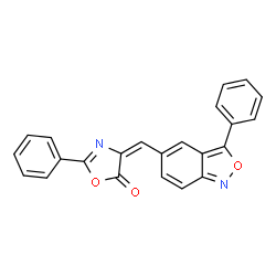 ChemSpider 2D Image | (4E)-2-Phenyl-4-[(3-phenyl-2,1-benzoxazol-5-yl)methylene]-1,3-oxazol-5(4H)-one | C23H14N2O3