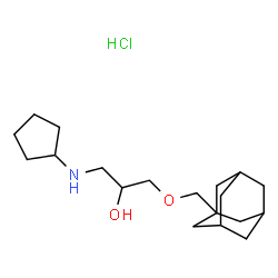 ChemSpider 2D Image | 2-Propanol, 1-(1-adamantylmethoxy)-3-cyclopentylamino-, HCl | C19H34ClNO2