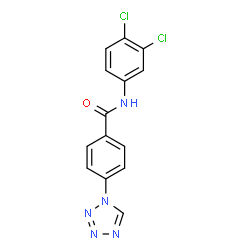 ChemSpider 2D Image | N-(3,4-Dichlorophenyl)-4-(1H-tetrazol-1-yl)benzamide | C14H9Cl2N5O