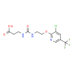 ChemSpider 2D Image | N-[(2-{[3-Chloro-5-(trifluoromethyl)-2-pyridinyl]oxy}ethyl)carbamoyl]-beta-alanine | C12H13ClF3N3O4
