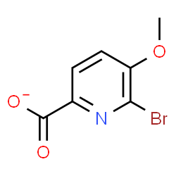 ChemSpider 2D Image | 6-Bromo-5-methoxy-2-pyridinecarboxylate | C7H5BrNO3