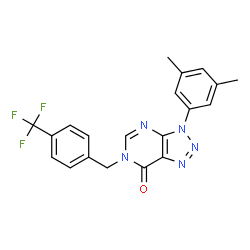 ChemSpider 2D Image | 3-(3,5-Dimethylphenyl)-6-[4-(trifluoromethyl)benzyl]-3,6-dihydro-7H-[1,2,3]triazolo[4,5-d]pyrimidin-7-one | C20H16F3N5O