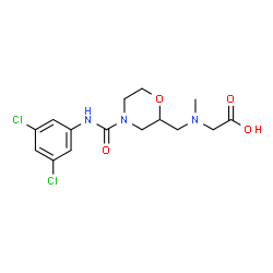 ChemSpider 2D Image | N-({4-[(3,5-Dichlorophenyl)carbamoyl]-2-morpholinyl}methyl)-N-methylglycine | C15H19Cl2N3O4