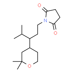 ChemSpider 2D Image | 1-[3-(2,2-Dimethyltetrahydro-2H-pyran-4-yl)-4-methylpentyl]-2,5-pyrrolidinedione | C17H29NO3