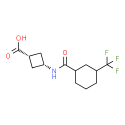 ChemSpider 2D Image | cis-3-({[3-(Trifluoromethyl)cyclohexyl]carbonyl}amino)cyclobutanecarboxylic acid | C13H18F3NO3
