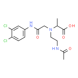 ChemSpider 2D Image | N-(2-Acetamidoethyl)-N-{2-[(3,4-dichlorophenyl)amino]-2-oxoethyl}alanine | C15H19Cl2N3O4