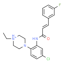 ChemSpider 2D Image | 4-(4-Chloro-2-{[(2E)-3-(3-fluorophenyl)-2-propenoyl]amino}phenyl)-1-ethylpiperazin-1-ium | C21H24ClFN3O