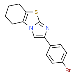 ChemSpider 2D Image | 2-(4-Bromophenyl)-5,6,7,8-tetrahydroimidazo[2,1-b][1,3]benzothiazole | C15H13BrN2S