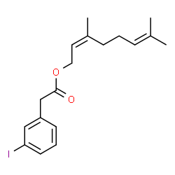 ChemSpider 2D Image | (2Z)-3,7-Dimethyl-2,6-octadien-1-yl (3-iodophenyl)acetate | C18H23IO2