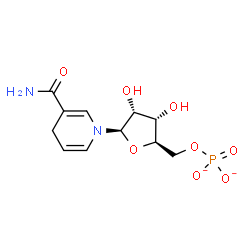 ChemSpider 2D Image | 1-(5-O-Phosphonato-beta-D-ribofuranosyl)-1,4-dihydro-3-pyridinecarboxamide | C11H15N2O8P