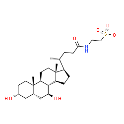 ChemSpider 2D Image | 2-{[(3alpha,5beta,7beta,8xi)-3,7-Dihydroxy-24-oxocholan-24-yl]amino}ethanesulfonate | C26H44NO6S