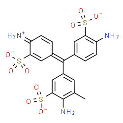 ChemSpider 2D Image | 2-Amino-5-[(Z)-(4-amino-3-sulfonatophenyl)(4-iminio-3-sulfonato-2,5-cyclohexadien-1-ylidene)methyl]-3-methylbenzenesulfonate | C20H17N3O9S3