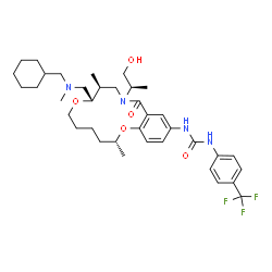 ChemSpider 2D Image | 1-[(3R,9S,10S)-9-[[cyclohexylmethyl(methyl)amino]methyl]-12-[(2R)-1-hydroxypropan-2-yl]-3,10-dimethyl-13-oxo-2,8-dioxa-12-azabicyclo[12.4.0]octadeca-1(14),15,17-trien-16-yl]-3-[4-(trifluoromethyl)phenyl]urea | C37H53F3N4O5