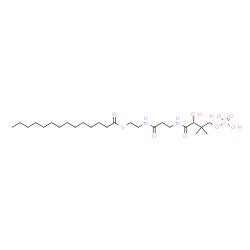 ChemSpider 2D Image | S-tetradecanoyl-4'-phosphopantetheine | C25H49N2O8PS