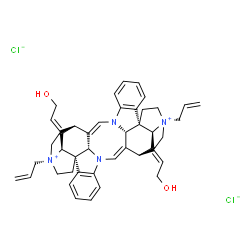 ChemSpider 2D Image | (1R,9Z,13S,14R,17R,25Z,28E,30R,33S,35S,37E,38S)-14,30-Diallyl-28,37-bis(2-hydroxyethylidene)-8,24-diaza-14,30-diazoniaundecacyclo[25.5.2.2~11,14~.1~1,8~.1~10,17~.0~2,7~.0~13,17~.0~18,23~.0~24,35~.0~26
,38~.0~30,33~]octatriaconta-2,4,6,9,18,20,22,25-octaene dichloride | C44H50Cl2N4O2