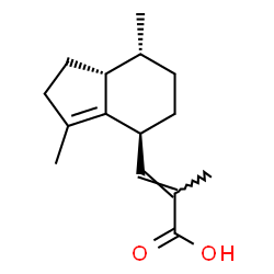 ChemSpider 2D Image | (2E)-3-[(4S,7R,7aR)-3,7-Dimethyl-2,4,5,6,7,7a-hexahydro-1H-inden-4-yl]-2-methylacrylic acid | C15H22O2
