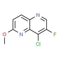 ChemSpider 2D Image | 8-Chloro-7-fluoro-2-methoxy-1,5-naphthyridine | C9H6ClFN2O