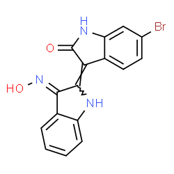 ChemSpider 2D Image | (3E)-6-Bromo-3-[(3E)-3-(hydroxyimino)-1,3-dihydro-2H-indol-2-ylidene]-1,3-dihydro-2H-indol-2-one | C16H10BrN3O2