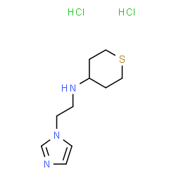 ChemSpider 2D Image | N-[2-(1H-Imidazol-1-yl)ethyl]tetrahydro-2H-thiopyran-4-amine dihydrochloride | C10H19Cl2N3S