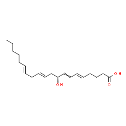 ChemSpider 2D Image | (5E,9R,11E,14E)-9-Hydroxy-5,7,11,14-icosatetraenoic acid | C20H32O3