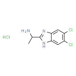 ChemSpider 2D Image | 1-(5,6-Dichloro-1H-benzimidazol-2-yl)ethanamine hydrochloride (1:1) | C9H10Cl3N3