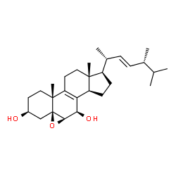 ChemSpider 2D Image | (3beta,5beta,6beta,7beta,22E)-5,6-Epoxyergosta-8,22-diene-3,7-diol | C28H44O3