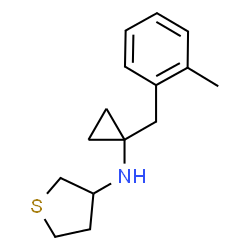 ChemSpider 2D Image | N-[1-(2-Methylbenzyl)cyclopropyl]tetrahydro-3-thiophenamine | C15H21NS
