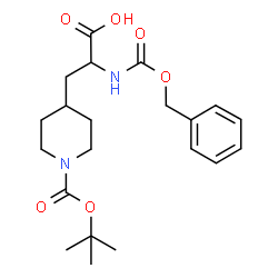 ChemSpider 2D Image | N-[(Benzyloxy)carbonyl]-3-(1-{[(2-methyl-2-propanyl)oxy]carbonyl}-4-piperidinyl)alanine | C21H30N2O6