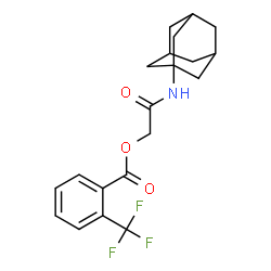 ChemSpider 2D Image | 2-(Adamantan-1-ylamino)-2-oxoethyl 2-(trifluoromethyl)benzoate | C20H22F3NO3