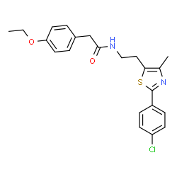 ChemSpider 2D Image | N-{2-[2-(4-Chlorophenyl)-4-methyl-1,3-thiazol-5-yl]ethyl}-2-(4-ethoxyphenyl)acetamide | C22H23ClN2O2S