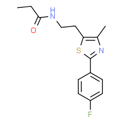 ChemSpider 2D Image | N-{2-[2-(4-Fluorophenyl)-4-methyl-1,3-thiazol-5-yl]ethyl}propanamide | C15H17FN2OS