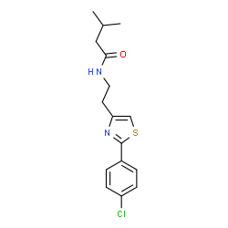 ChemSpider 2D Image | N-{2-[2-(4-Chlorophenyl)-1,3-thiazol-4-yl]ethyl}-3-methylbutanamide | C16H19ClN2OS