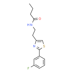 ChemSpider 2D Image | N-{2-[2-(3-Fluorophenyl)-1,3-thiazol-4-yl]ethyl}butanamide | C15H17FN2OS