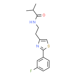 ChemSpider 2D Image | N-{2-[2-(3-Fluorophenyl)-1,3-thiazol-4-yl]ethyl}-2-methylpropanamide | C15H17FN2OS
