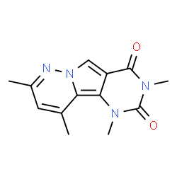 ChemSpider 2D Image | 2,4,5,7-Tetramethyl-5H-1,5,7,9a-tetraaza-fluorene-6,8-dione | C13H14N4O2